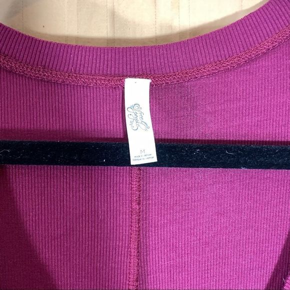 Free People January Tee Merlot Size M - Picture 4 of 4